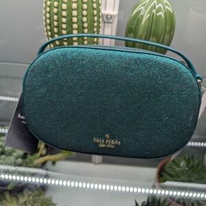 Kate Spade NWT Festive Teal (Green)  Glitter Women's Crossbody